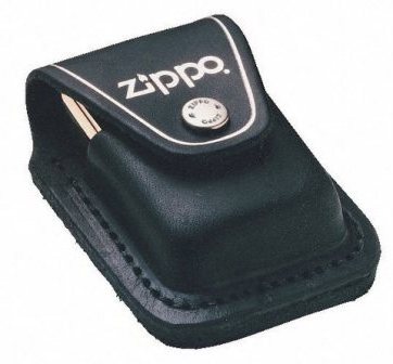 Чехол кожанный с клипсой для зажигалки Zippo (черный)